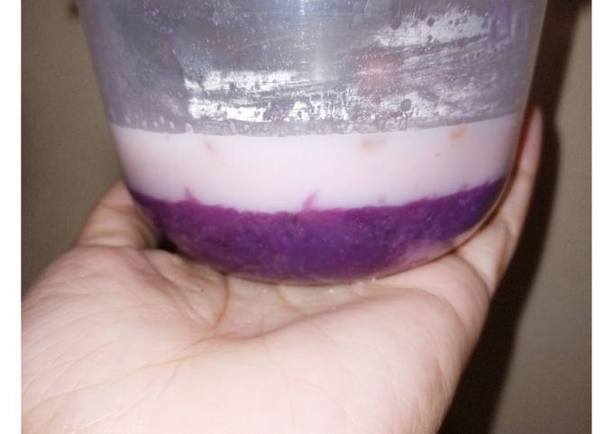 Cara Gampang Menyiapkan Taro silky puding strawberry 8m+, Bisa Manjain Lidah