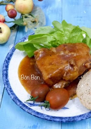 Hình của món Sườn Heo Hầm Sốt BBQ.