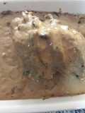 Peceto en salsa de hongos y amaretto