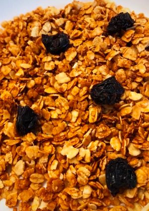 Una foto de Granola al microondas casera en minutos! Con avena y light!