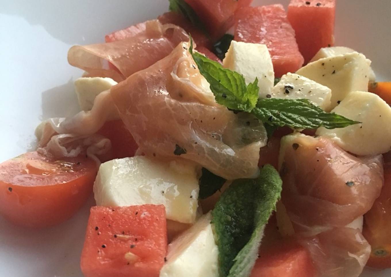 Watermelon and mint salad