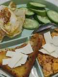 Simple Garlic Bread with Kornet Scramble Egg and Vegetables
