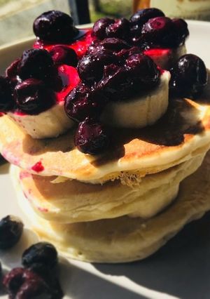 Una foto de Pancakes esponjosos! Fáciles y muy ricos! Merienda día del padre