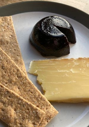 A picture of #ChooseToCook Damson and blackberry cheese.