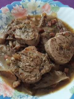 Una foto de Solomillo de cerdo con setas