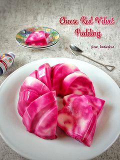 Foto resep Cheese Red Velvet Puding