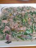 Cogumelo cremoso com espinafre
