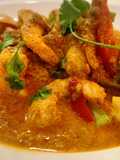 Stir-fry King prawns in curry powder & egg