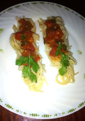A picture of Spaghetti Pomodoro #4weeksChallenge.