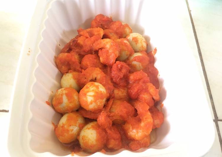 Udang puyuh bumbu merah ala Acu