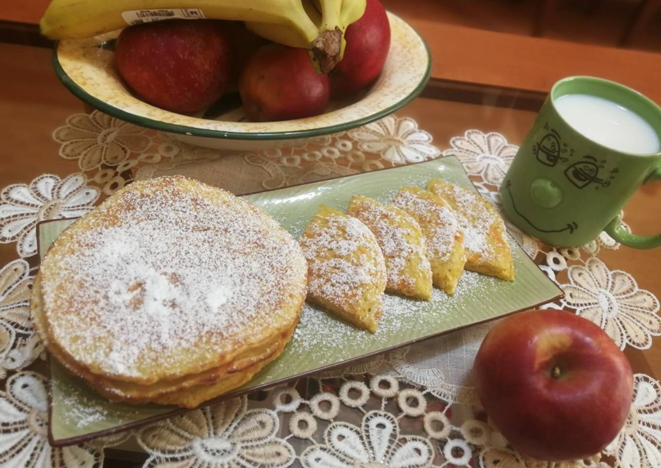 Pancakes de zanahoria y  manzana