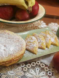 Una foto de Pancakes de zanahoria y manzana