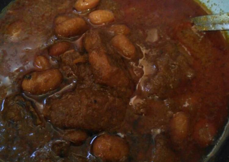 Langkah Mudah untuk Menyiapkan Rendang daging + kacang merah Anti Gagal