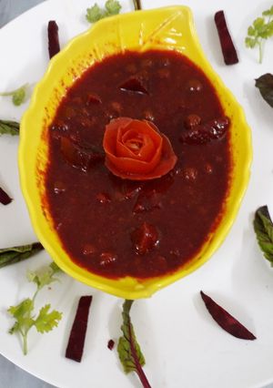 A picture of Beetroot-mater ki sabzi.