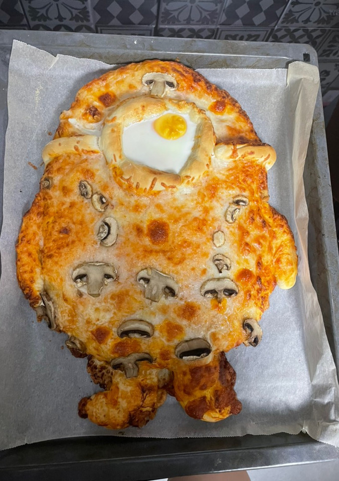 Una foto de Pizza casera minion