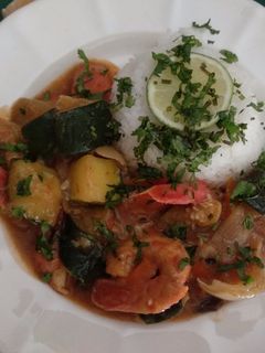 Una foto de Curry Thai de langostinos