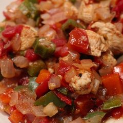 A picture of Cajun Chicken and Okra Stir-Fry.