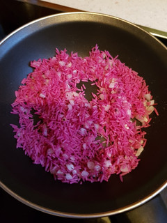 Una foto de Arroz rosa al curry