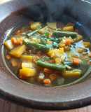 Sopa de verduras (con camote y chauchas)