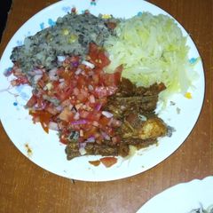 A picture of Mukimo(mashed potatoes, beans and maize).