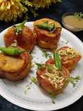 Chicken Keema Stuffed Tomato Bonda - Durga Puja special Snack Recipe