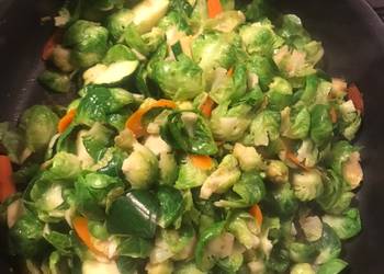 How to Recipe Perfect Fried brussel sprouts with carrots and zucchini