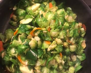 How To Making Recipe Fried brussel sprouts with carrots and zucchini Delicious Steady