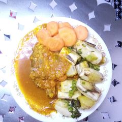 A picture of Chicken stew#tomato,ginger garlic cinnamon challenge.