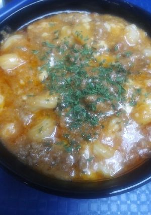 A picture of Corkscrew Baked Soup.