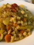 Fresh Minestrone with Tubettini and Vegetable Purée from Scraps