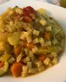 Minestrone fresco con Tubettini più passato di verdure con gli scarti