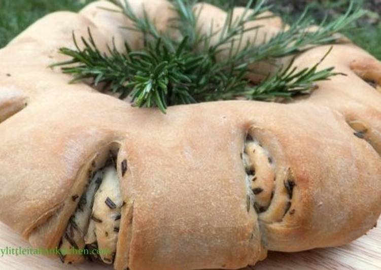 Home made bread with herbs and olive oil