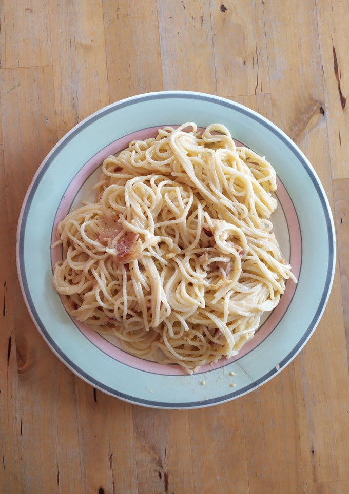Una foto de Espaghettis carbonara