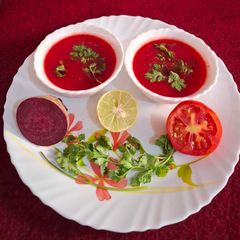 A picture of Beetroot & Tomato Soup.