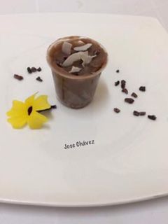 Una foto de Mousse de chocolate y batata