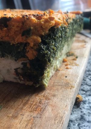 Una foto de Budín tricolor sin harina