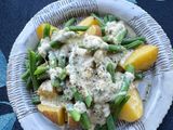 Green Beans and Potatoes with Cream Cheese Sauce