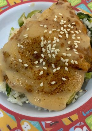 Foto resep Nasi ayam Saus Mentai