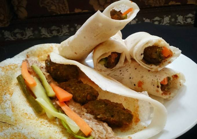 Simple Way to Make Speedy Dosa wrap with falafel