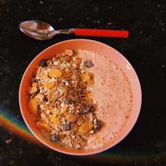 Una foto de Smoothie bowl de frutilla y banana