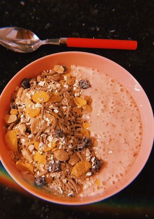 Una foto de Smoothie bowl de frutilla y banana
