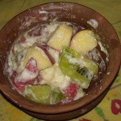 Fruit curd chaat A picture of Fruit curd chaat.