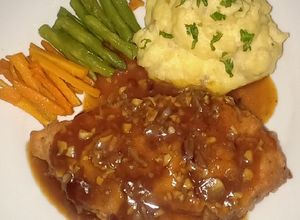 Foto resep Crispy chicken brown sauce with mashed potato