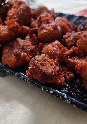 A picture of Soyabean chunks Pakoda.