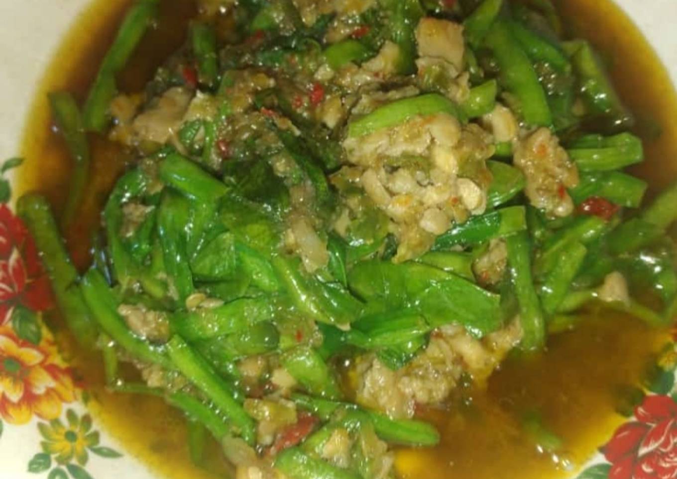 Sayur genjer bejek tempe