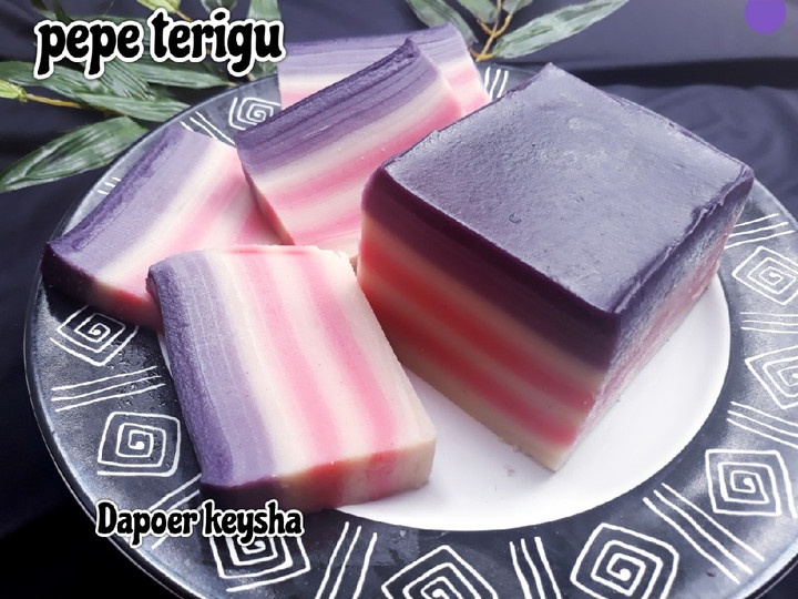  Bagaimana cara bikin 💜pepe terigu(kue lapis ban karet)💜 dijamin nagih banget