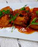 Đậu hũ dồn thịt sốt cà chua