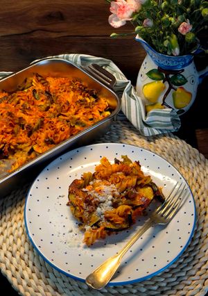 Csőben sült fusilli mediterrán zöldségekkel-Gratin di fusilli alla mediterranea recept fotója