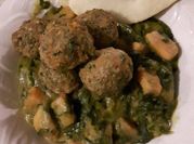 A picture of yam and spinach