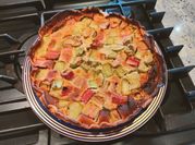 Une photo de tarte rhubarbe